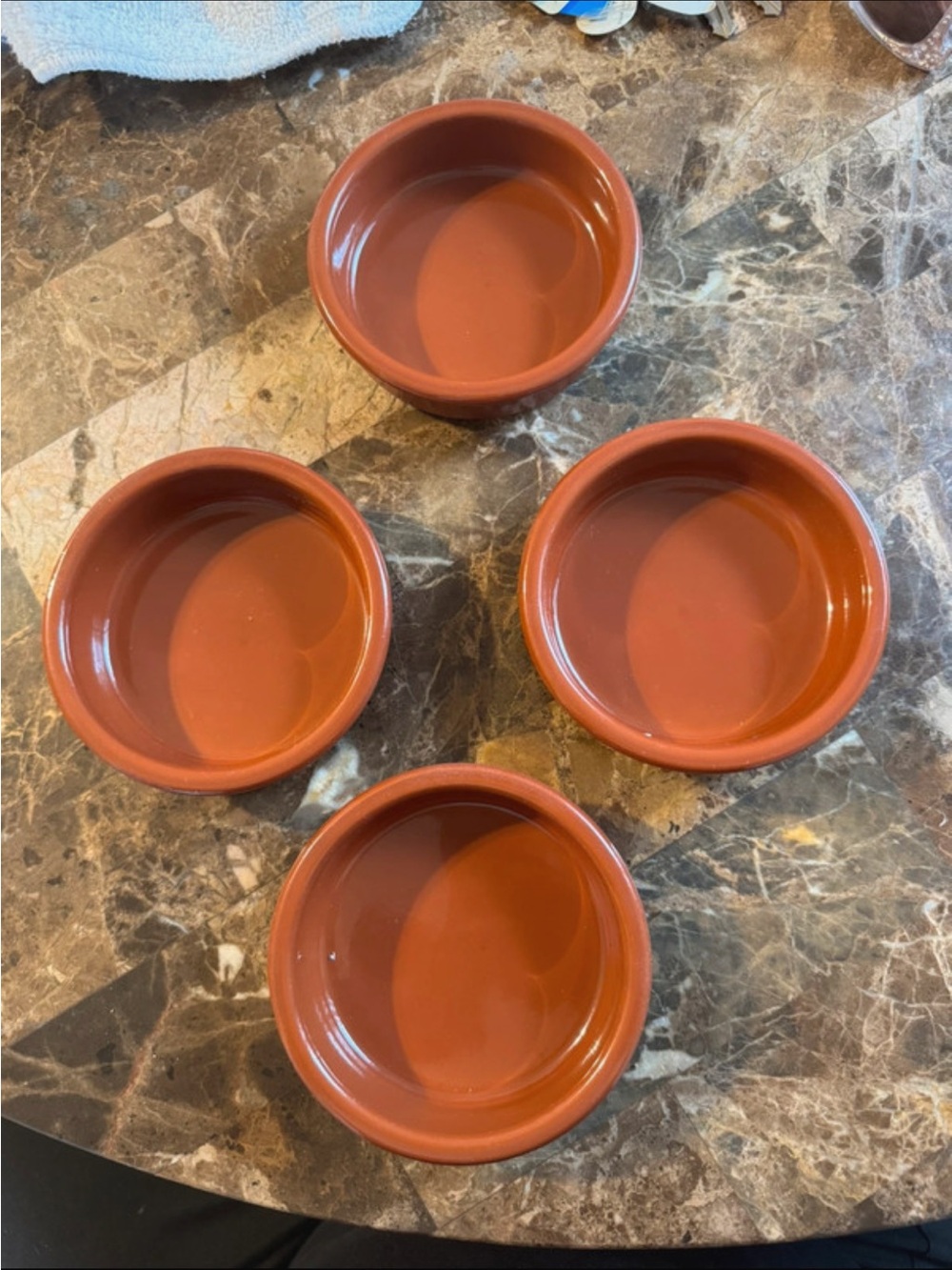 Set of 4 terracotta mini ramekins